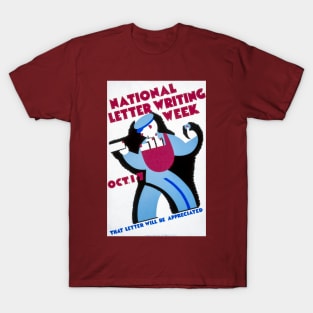 Nicely retouched "National Letter Writing Week" WPA Poster Print T-Shirt